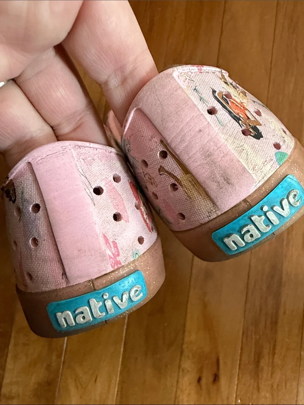 Native Disney Collaboration Kids Pink Floral Disney Princess Slip-On Water Shoes